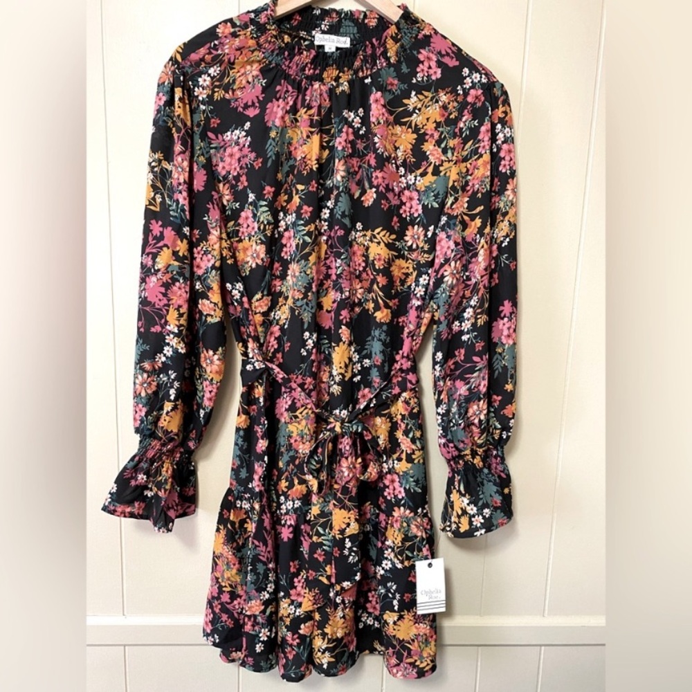 Elegant Floral Long Sleeve Dress